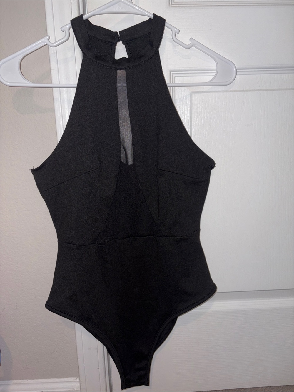 Black High-Neck Halter Bodysuit
